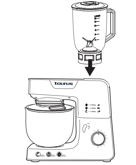 taurus 913600A Kitchen Machine with Jug Blender and Meat Mincer - assembly 20
