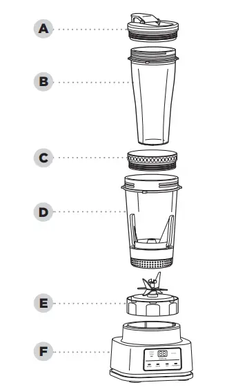 NINJA CB100EU Power Nutri Blender 2 In 1 - parts