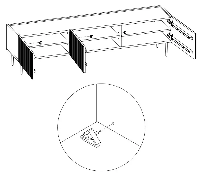 ILVI 407213900000 Low Board Comfortable TV Unit - Assembly 3