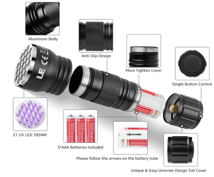 LEPRO-1100008-UV-flashlight-Black-Light-fig-2