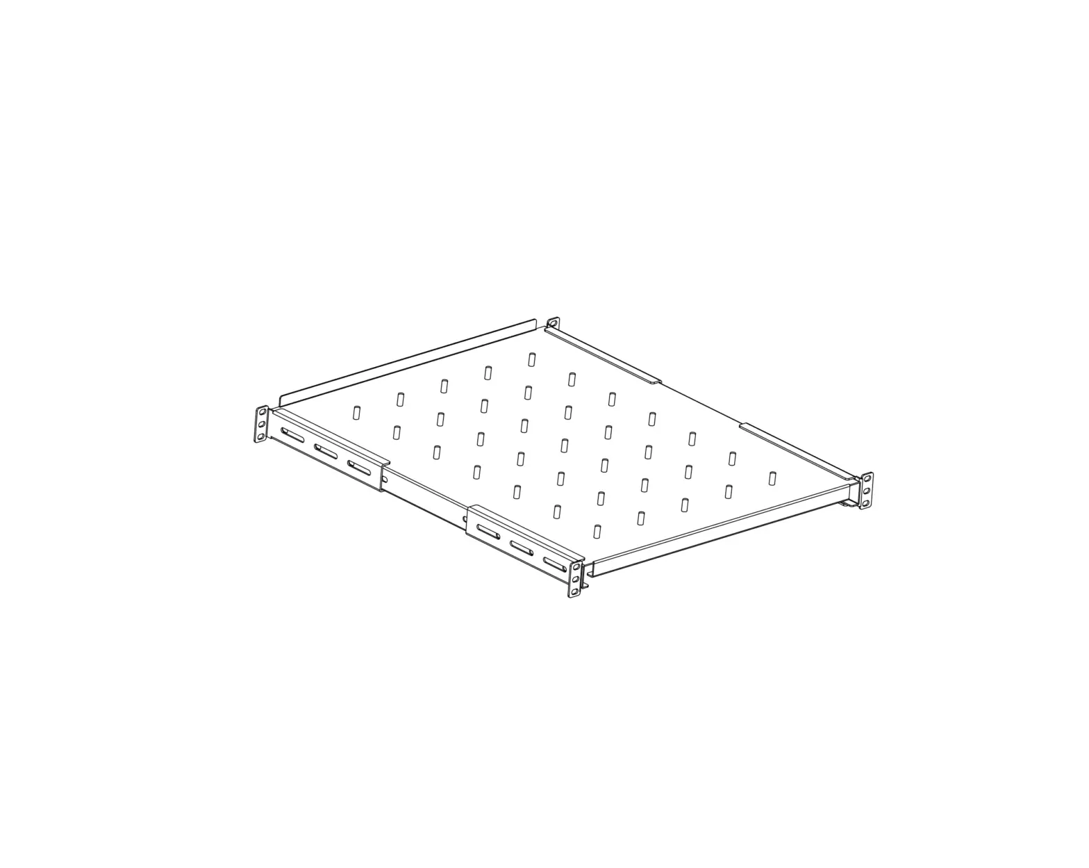 Rocstor Y10e021-b1 Universal Vented Rack Mount Shelf Universal Monitor Fixed 1u Shelf User Manual
