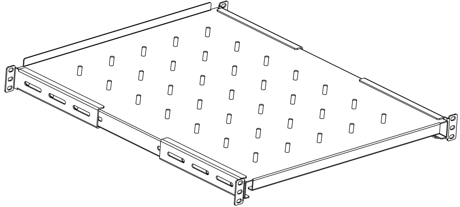 Y10E021-B1 Universal Vented Rack Mount Shelf Universal Monitor Fixed 1U Shelf