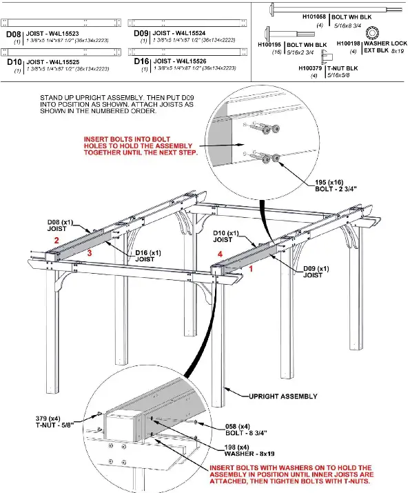 Backyard DISCOVERY 2101579COM Beaumont 20 ft x 12 ft Light Brown All Cedar Wooden Pergola - ASSEMBLY12
