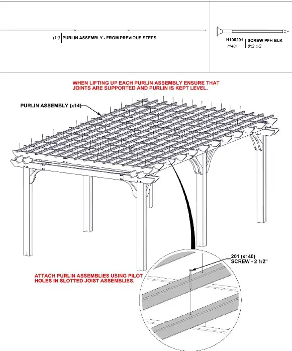 Backyard DISCOVERY 2101579COM Beaumont 20 ft x 12 ft Light Brown All Cedar Wooden Pergola - ASSEMBLY17