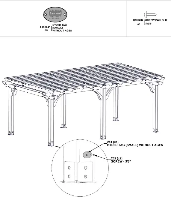 Backyard DISCOVERY 2101579COM Beaumont 20 ft x 12 ft Light Brown All Cedar Wooden Pergola - ASSEMBLY19