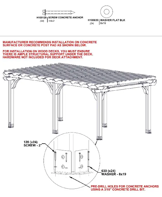 Backyard DISCOVERY 2101579COM Beaumont 20 ft x 12 ft Light Brown All Cedar Wooden Pergola - ASSEMBLY20