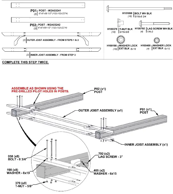 Backyard DISCOVERY 2101579COM Beaumont 20 ft x 12 ft Light Brown All Cedar Wooden Pergola - ASSEMBLY4