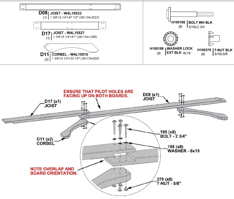 Backyard DISCOVERY 2101579COM Beaumont 20 ft x 12 ft Light Brown All Cedar Wooden Pergola - ASSEMBLY5
