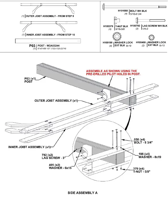 Backyard DISCOVERY 2101579COM Beaumont 20 ft x 12 ft Light Brown All Cedar Wooden Pergola - ASSEMBLY7
