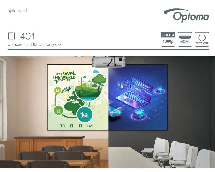 Optoma EH401 Compact Full HD Laser Projector Owner's Manual