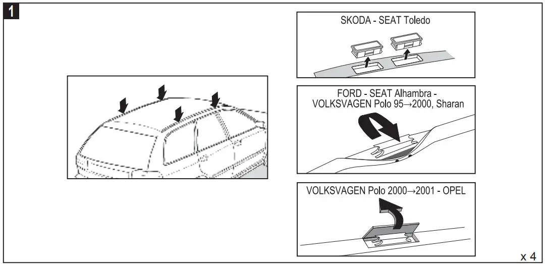 Mont Blanc 5107 MB Roofbars AMC Kit Fix Point Foot - Fitting on vehicle