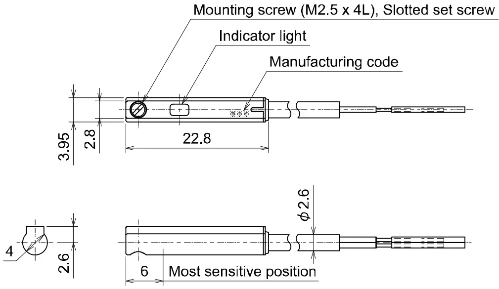 SMC D M9 Solid State Auto Switch - Dimensions
