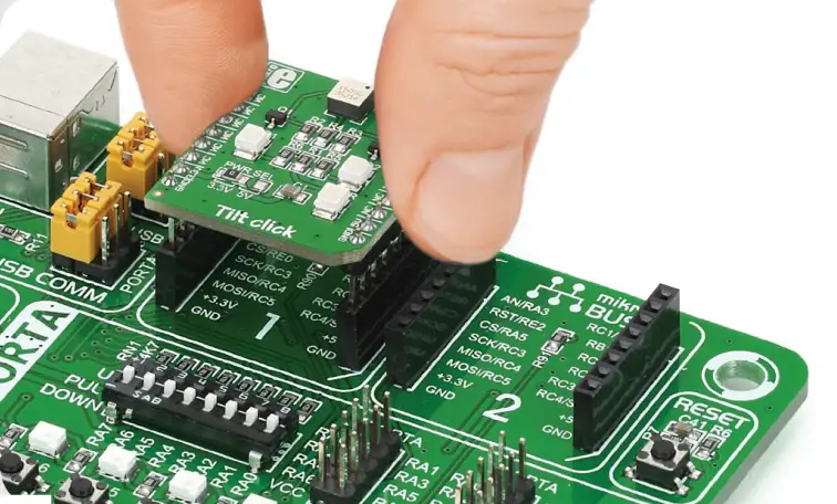 MikroElektronika MIKROE-1834 Tilt Click Compact Add-On Board - Plugging the board in
