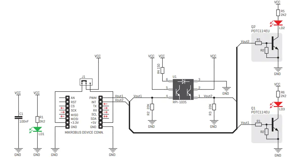MikroElektronika MIKROE-1834 Tilt Click Compact Add-On Board - Schematic