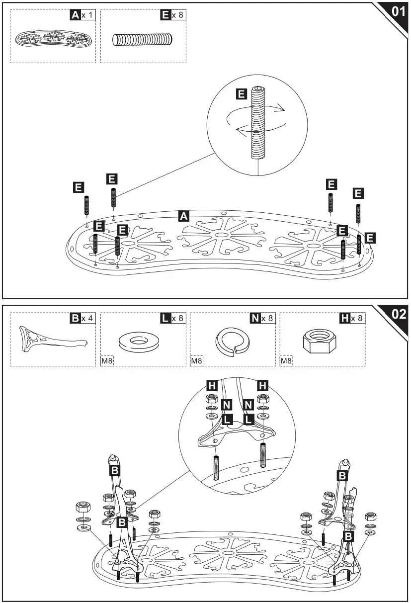 Outsunny 84B484 Cast Aluminum Garden Bench - fig 4