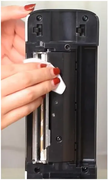 White spots on label