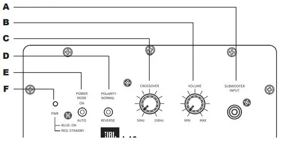 JBL L10CS Classic Series Subwoofer User Guide - Controls and Adjustments