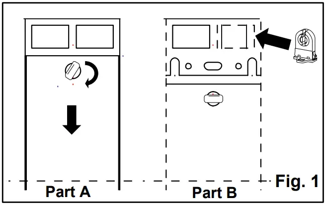 EnviroLite STCONN1 4P 8 FT Industrial LED White Strip Light Fixture with 4 T8 LED Tubes - ASSEMBLY