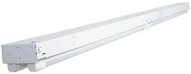 EnviroLite STCONN1 4P 8 FT Industrial LED White Strip Light Fixture with 4 T8 LED Tubes