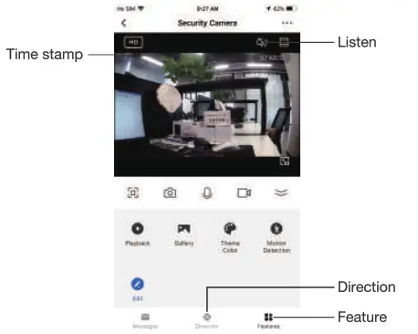 tuya TY017 Wall Lamp Security WiFi Camera - camera clock1