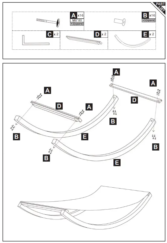 Outsunny 01-0860 Garden Chairs - PART LIST