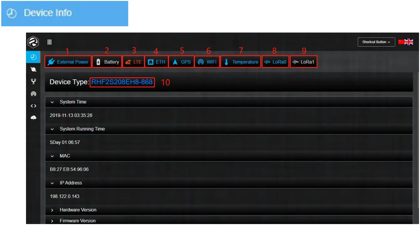 Bove Technology 1678086873 LoRaWAN Walrus OD Gateway - Device Info