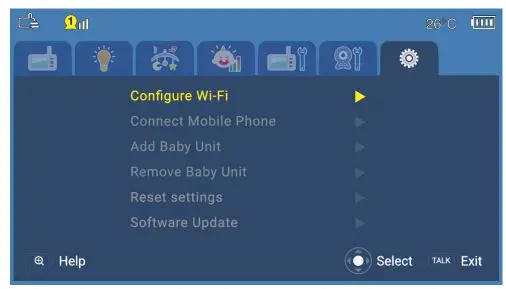 vtech RM5756HD Baby Monitor User Guide - Press MENU key on your Parent