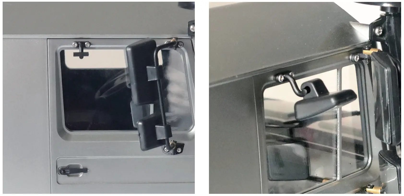 INSTALL THE RIGHT REAR-VIEW MIRROR.(PLEASE SUPPORT THE STAND WITH YOUR HAND)