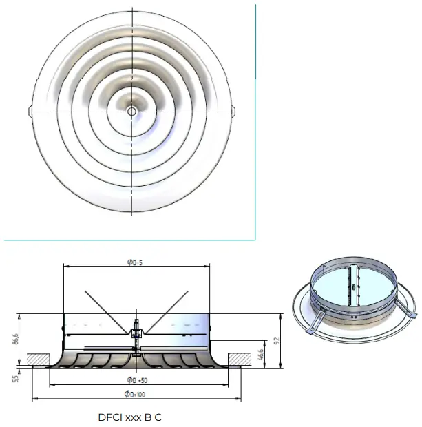 AIRZONE DFCI250BMTE Circular Diffuser - CIRCULAR DIFFUSER