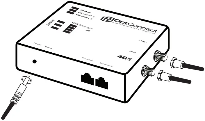 OptConnect COMPLETE Wireless Modem - ATTACH ANTENNAS