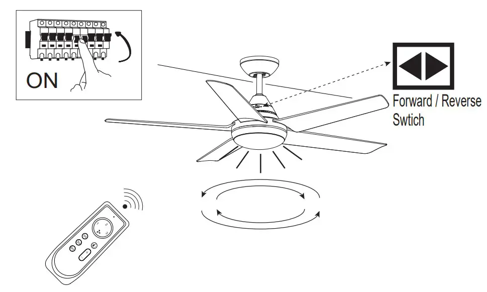YUHAO 1085-4, 1085-5 Ceiling Fan - ceiling fan works