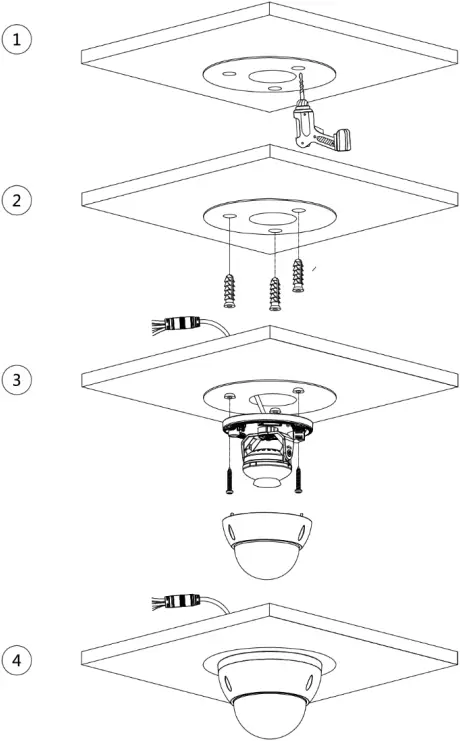 WORLD EYECAM - Cable going through the mounting surface