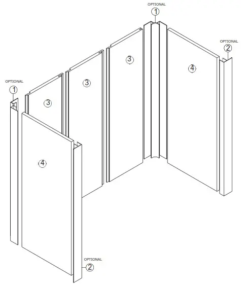 LUXART Square and Rectangular Shower Wall Kits - overview 1