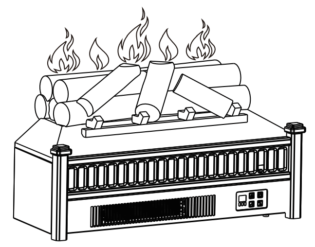 TURBRO EF23-SERIES Eternal Flame 23 in. Electric Log Set Heater