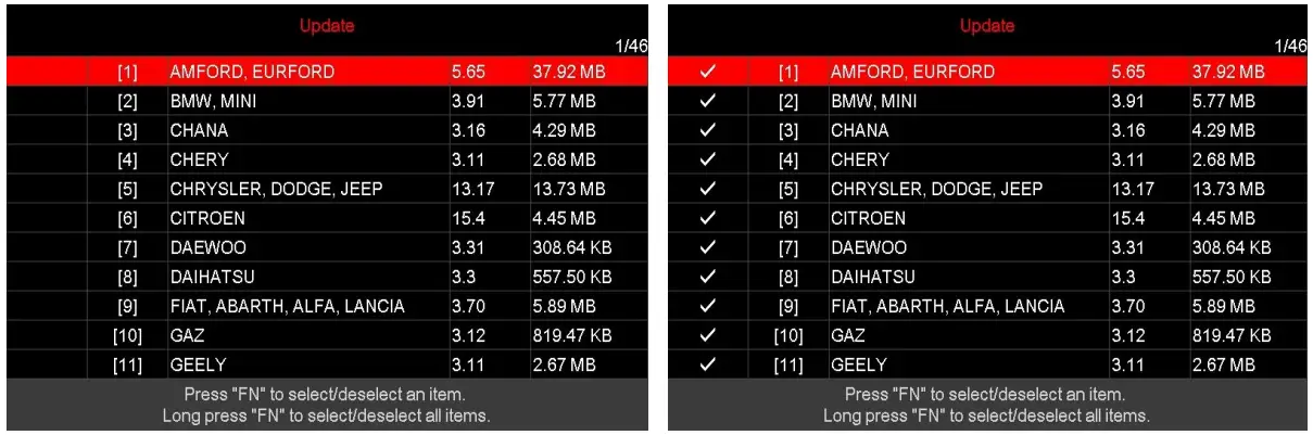BC BossComm IF 745 OBD2 Car Scanner Software - vehicles