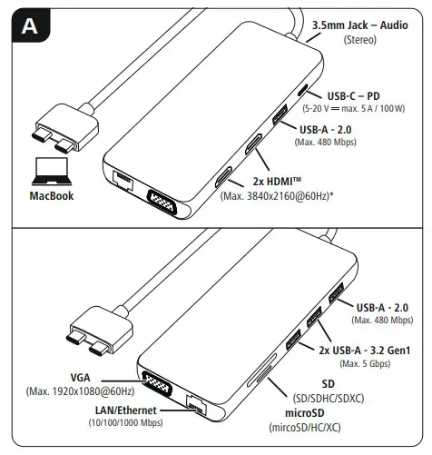 hama 00200133 USB Multiport Docking Station - Fig