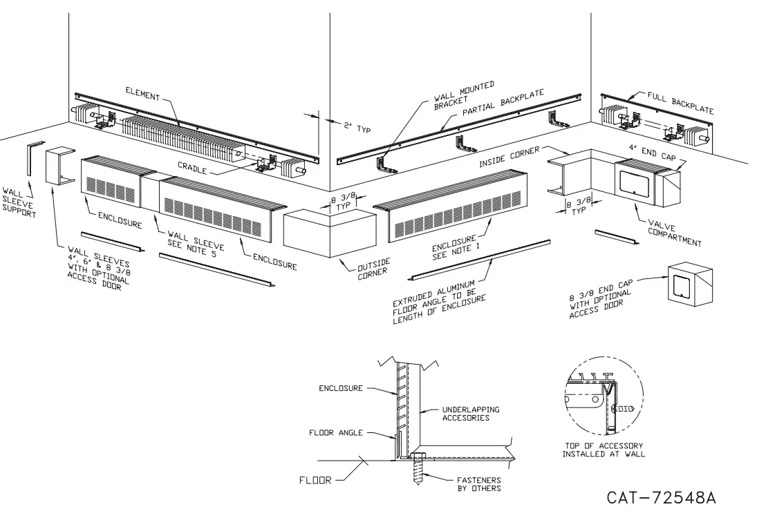 Vulcan RADIATOR V4-AR10LI Wiped Edge Classic Commercial Finned Tube Radiation - diagran