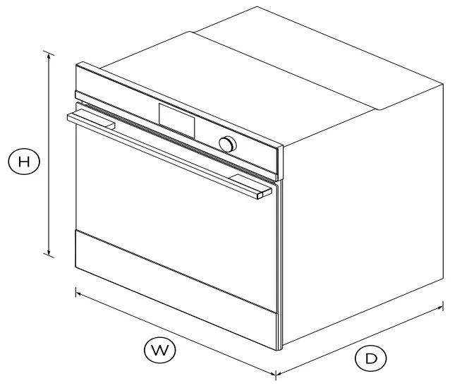 FISHER PAYKEL OB60SDPTDX1 60cm 16 Function Oven - DIMENSIONS