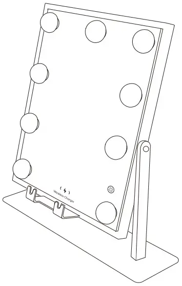 LED Hollywood Style Vanity Mirror with Wireless Charger