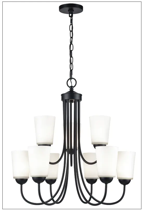 MILLENNIUM LIGHTING 9809 Ivey Lake 9 Light Chandelier