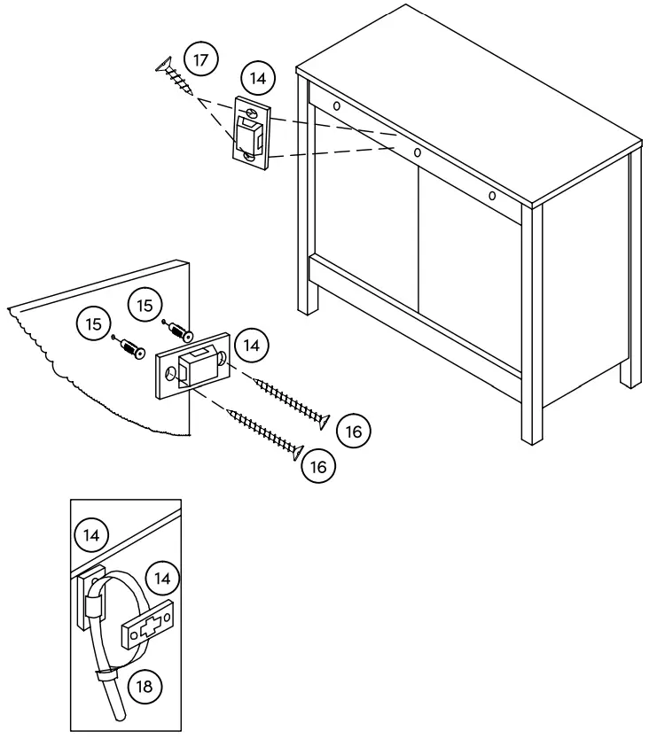 nathan james 71601 Mason Wood Storage Cabinet Unit - Plastic Tether