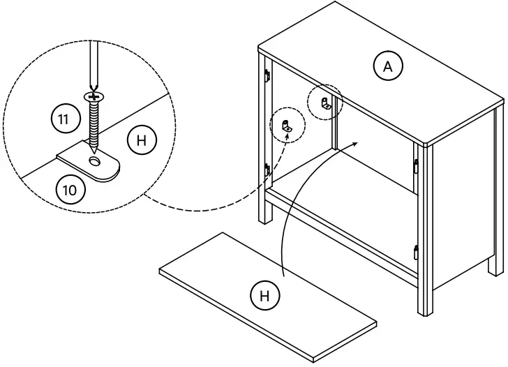 nathan james 71601 Mason Wood Storage Cabinet Unit - Shelf Pins