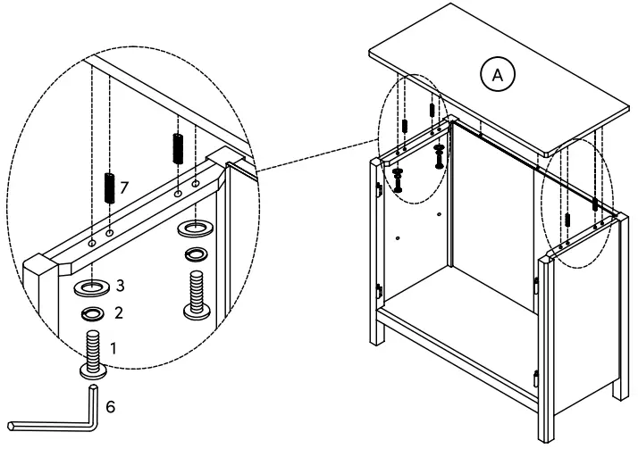 nathan james 71601 Mason Wood Storage Cabinet Unit - Top Panel