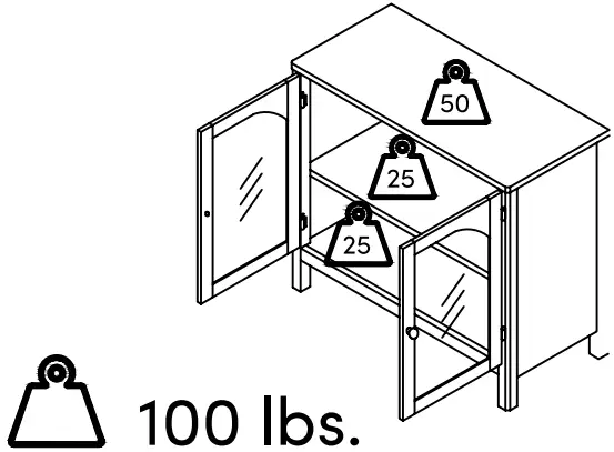 nathan james 71601 Mason Wood Storage Cabinet Unit - Weight Limitation