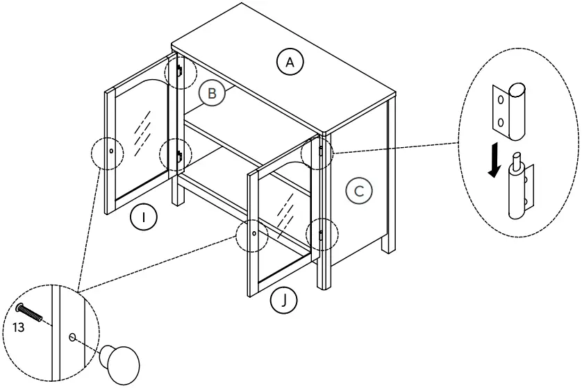 nathan james 71601 Mason Wood Storage Cabinet Unit - doors into place