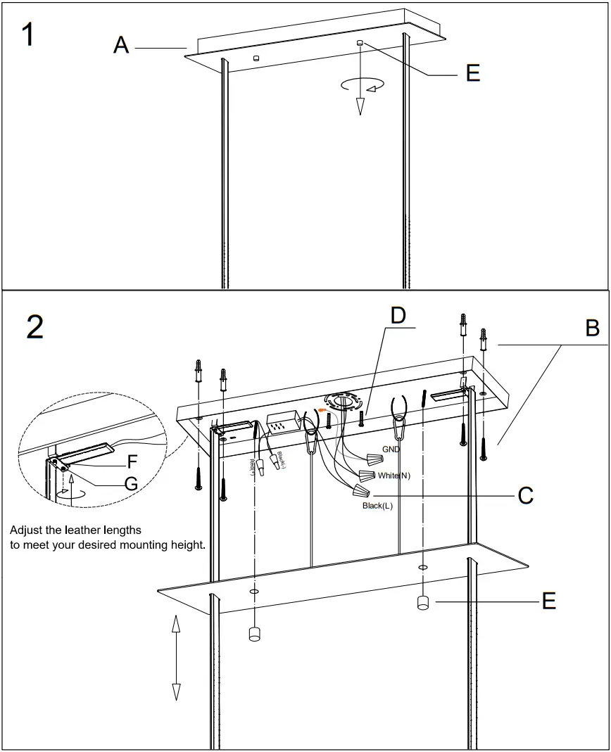 ET2 Contemporary Lighting E24081 NAB Tether LED 1 Light Pendant - Contents 2