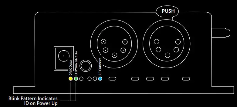 RC4 WIRELESS DMX4dim-500 High Power Four-Channel Wireless Dimmer User Guide - Connecting with an RC4Magic DMXio Transceiver