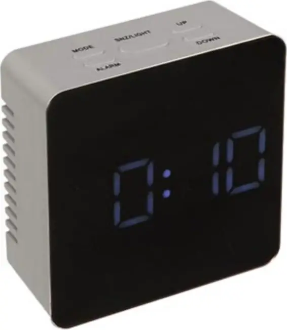PEREL WC214 Digital Alarm Clock With Mirror Display