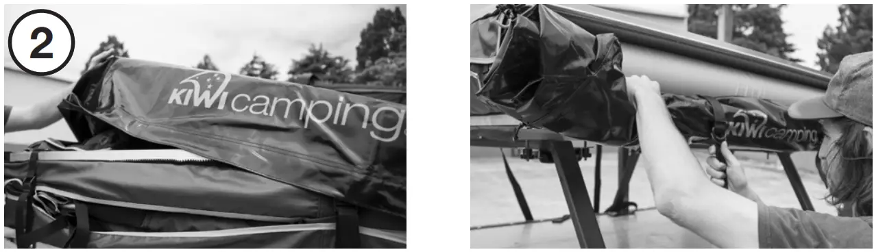 KIWI camping KC077 037 Tuatara SSE Rooftop Tent - PITCHING INSTRUCTIONS