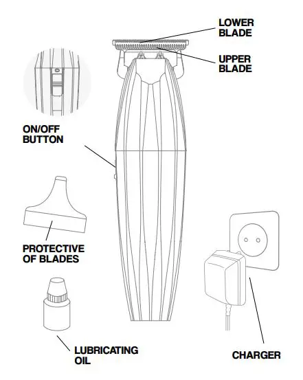 Nixe-TW003-Black-Silver-Hair-Trimmer-fig-1